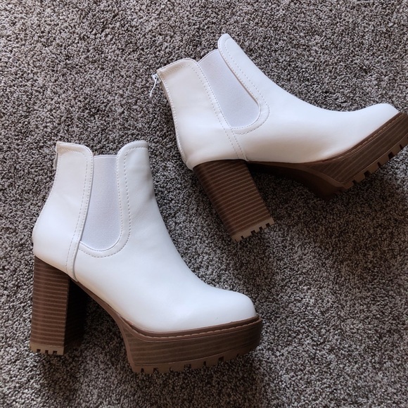 White platform booties. Boutique item. Even more beautiful in person. - Picture 8 of 8